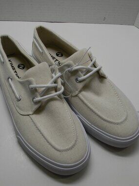  Kinetic Energy Women's Cream Boat Shoes Casual Laced Slip On Size 8 NWOT